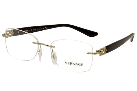 versace silver eyeglasses|Versace rimless glasses.